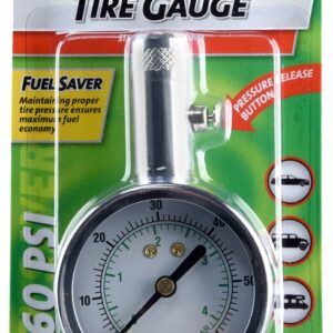 Slime 20049 Tire ga, 5 to 60 psi, Brass ga Case