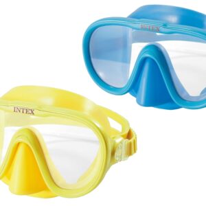 Intex 55916E Sea Scan Swim Mask, 8 Years and Up, Polycarbonate Lens, PVC Frame, Rubber Strap, Assorted