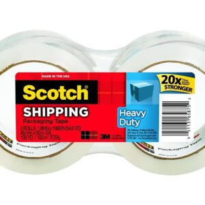 Scotch 3850-2 Series Packaging Tape, Hot Melt Adhesive, 54.6 yd L, Clear, 1.88 in W